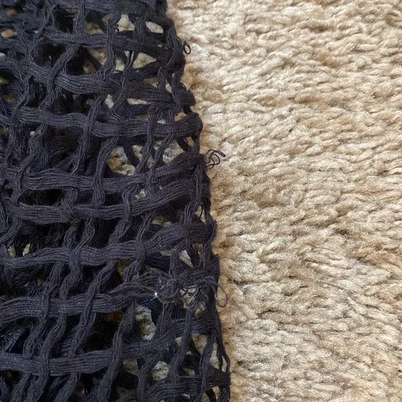 Black Crocheted Crochet Gothic Goth Eternity Infinity Scarf - Picture 8 of 8